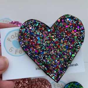 cute little chunky glitter felt heart, a lovely mini gift to show people just how much you care. Its small enough to pop inside a card for easy posting.