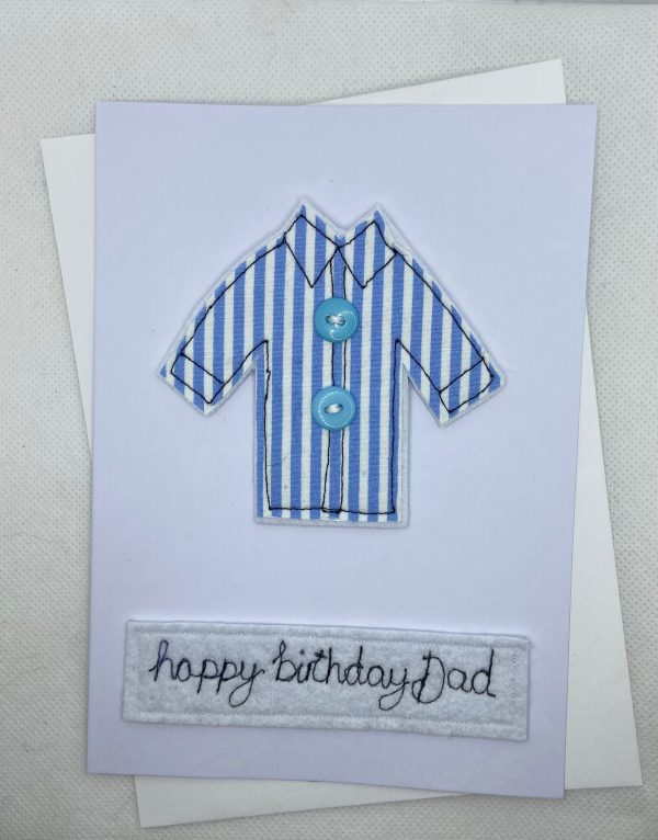 Handmade shirt design card, ideal for any man in your life that can be personalised with your own short message to make it truly unique and special.